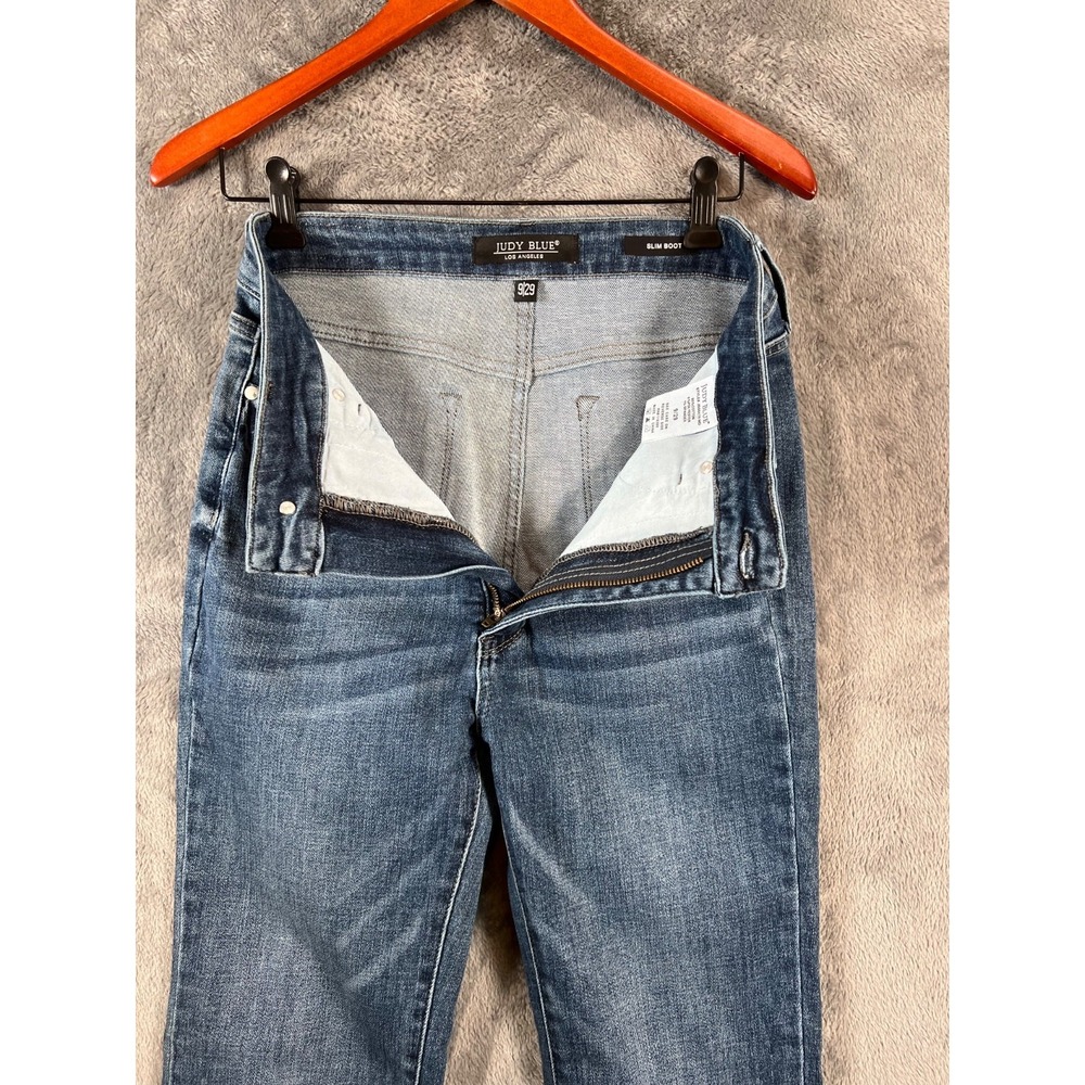 Judy Blue Jeans Womens 9/29 28x31 Blue Slim Bootcut Denim Stretch Tummy Control - Picture 9 of 12